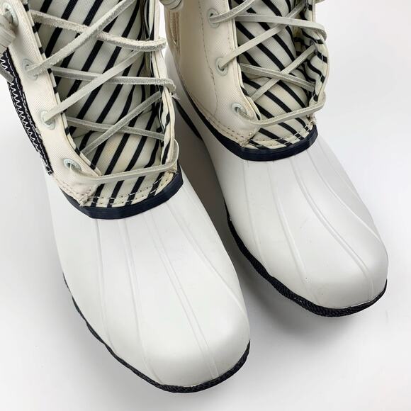Sperry Duck Boots Saltwater Bionic Rain Outdoors Off White Sustainable Women's 7 - Picture 4 of 13
